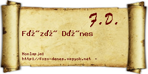 Főző Dénes névjegykártya